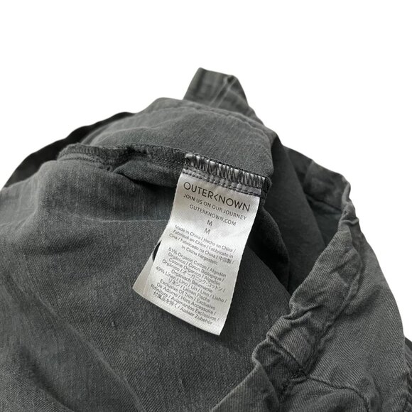 Outerknown Organic Cotton Linen Blend Romper Khaki Green M Safari Utility Preppy - Picture 5 of 10